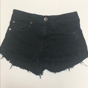 American Eagle Black Hi-Rise Festival Shorts